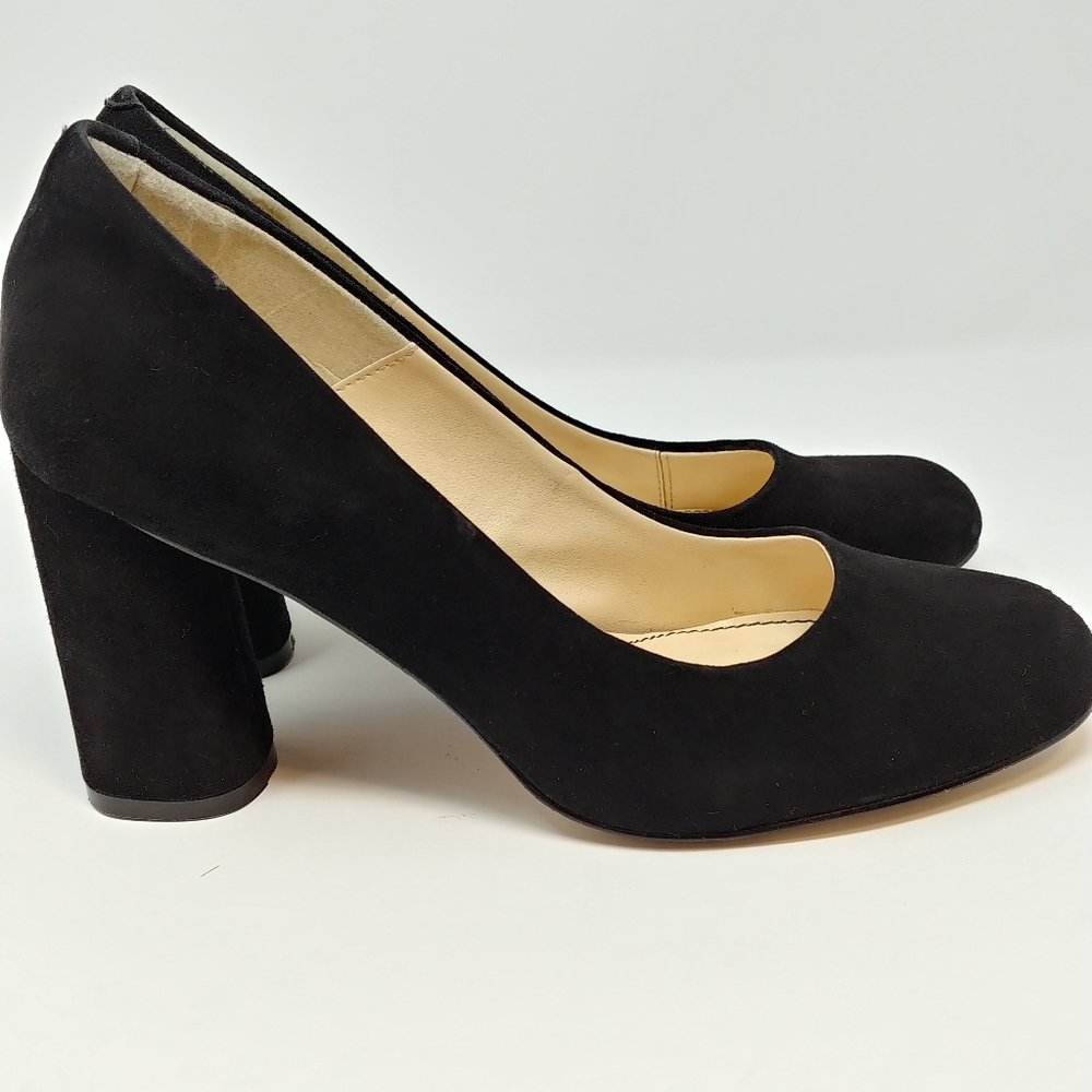 ISOLA Eleni Black Suede Leather Block Heels
